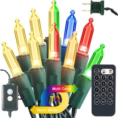 33ft 100-LED Color Changing Christmas Lights, Remote, 12 Modes