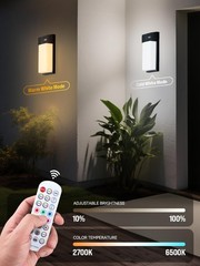 Outdoor Wall Lights 2 Pack, Smart LED RGBICWW Porch Lights Outdoor, Modern 15…
