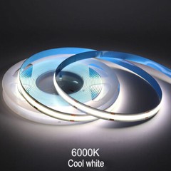 12V 24V COB Led Strip Flexible Tape Lights RF Remote Dimmable EU US Plug 1m~10m