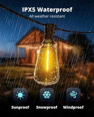 Shatterproof 25FT LED Outdoor String Lights: Perfect for Gardens & Celebrations