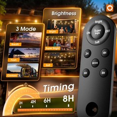 Addlon 54Ft486 Solar String Lights Outdoor Waterproof Usb Charging Remote