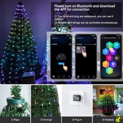 LED Christmas Tree String Lights Waterproof Waterfall Outdoor Home Decor Smart