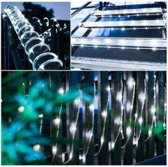 Led Solar Powered Rope Fairy String Strip Lights Waterproof For Outdoor Garden