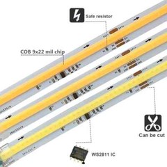 WS2811 COB Running Water Flowing LED Strip Light Race Wireless Remote Controller