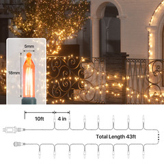 Plug In 100 LED String Light Rainproof Halloween Fairy Light w/8 Mode Controller