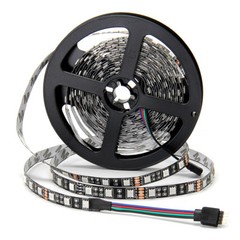 5pcs x 16.4ft 300leds RGB 5050 SMD LED Strip Light Lamp Black PCB Non-Waterproof