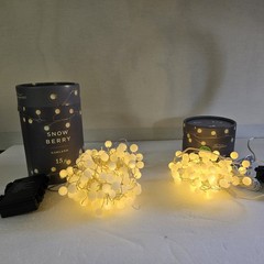 Anthropologie Terrain Stargazer Snowberry Garland 2sets 6ft & 15ft Lights Tested