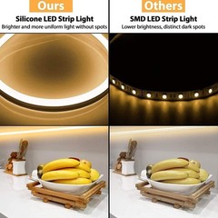 Flexible LED Neon Rope Lights, 12V Warm White 16.4ft for Bedroom Decoration