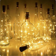 12 Solar Wine Bottle Lights Waterproof Copper Cork Lights W/ 20Leds, Warm White