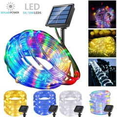 39FT Solar Rope Lights Outdoor Waterproof LED PVC Tube Fairy String Light Garden