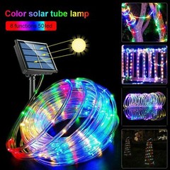 Rope Solar String Lights Outdoor Waterproof LED Garden Fairy Light PVC Tube39FT