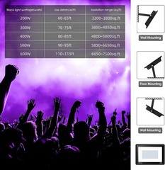 4 Pack 400W LED Black Light,Black Flood Light Outdoor with Plug and Switch, …