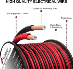 18 AWG 40FT Red & Black PVC Electrical Wire for LED Lighting & Low-Voltage Use