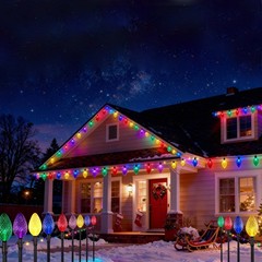 23Ft Jumbo C9 Plug-in Outdoor Pathway Lights ,Hanging String Lights Christmas