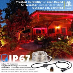 Assorted Sizes Red LED Rope Lighting Flexible Thick Outdoor Christmas Xmas