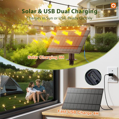 addlon 50FT Solar String Lights Outdoor Waterproof with Remote, G40 Globe Solar