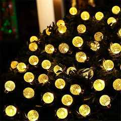 Solar Crystal Globe String Lights 60 LED IP65 Waterproof 8 Modes Garden Decor