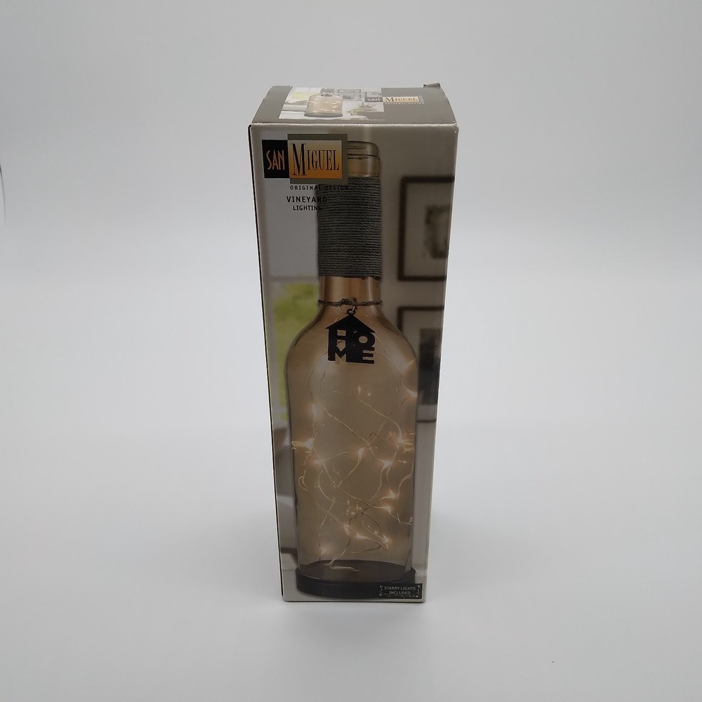 Vineyard Lighting Bottle Home San Miguel Starry Lights Clear Amber Glass