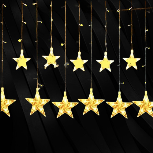 Curtain Star String Lights with w/Fairy LED Christmas Lights