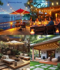 200FT Outdoor LED Hanging Lights for Patio＋Remote Waterproof Shatterproof 2700K