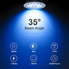 LED Light Bulbs MR16 35-Watt Equivalent UV Blacklight Light 5W LED Bulb Blue