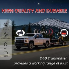 Magnetic Wireless Trailer Lights Kit, IP67 Waterproof Cordless LED Tow Lights W/