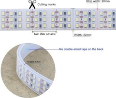 High Brightness SMD2835 Three Row 360Leds/m 12V 24V Waterproof Flexible Led Tape