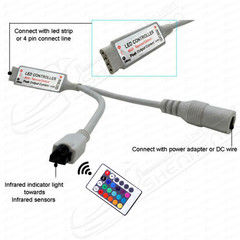 Color LED Strip Lights, Smart Light with IR Remote Control, RGB LED 1ROLL16.4ft