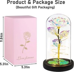 Eternal Forever Galaxy Rose Flower In Glass Dome LED Light Valentine’s Day Gift