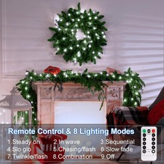 4-Pack 16.5Ft 50LED Battery Fairy Lights Cool White Remote Timer Outdoor
