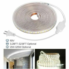 110V LED Strip Light 5050 SMD Waterproof IP67 Home Outdoor Lighting Rope+US Plug