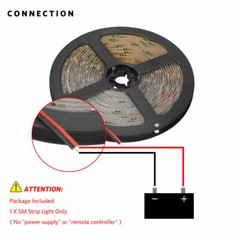 5M 3528 LED Strip Light 300 LEDs Super Bright 7000K Cool White Waterproof IP65