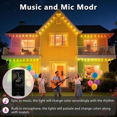300FT Outdoor Lights with App/Remote Control Eaves Light, DIY LED Scenes Modes