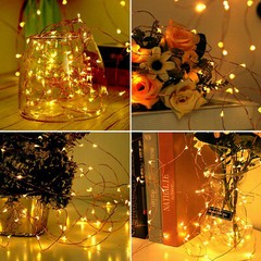 2-10m 20/50/100 LED Battery Micro Rice Wire Copper Fairy String Lights Party