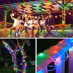 Solar Rope Lights 32M 105FT LED String Lights 8 Modes Waterproof PVC Tube Fairy