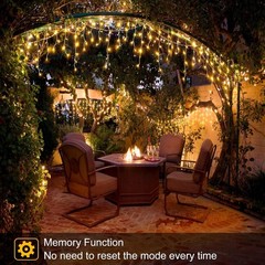 Bright 99ft 1216 LED String Lights – Warm White, 8 Modes, Energy Saving