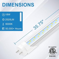 LED Fluorescent Replacement 3FT T8 Tube Light 12-Pack – Durable, Energy Saving