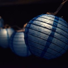 Dark Blue Round Paper Lantern Party String Lights (4″ Lanterns, 8FT Black Cord)
