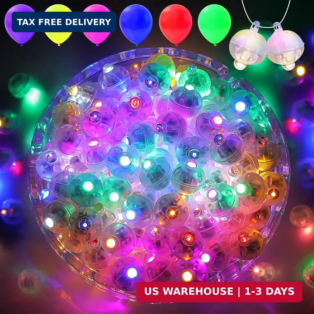 50PCs Mini Led Lights with Hook, Waterproof Round Tiny Led Light for Party Decor