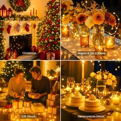litogo 6 Pack Yellow Fairy Lights Battery 6 Packs-Warm White, Warm White