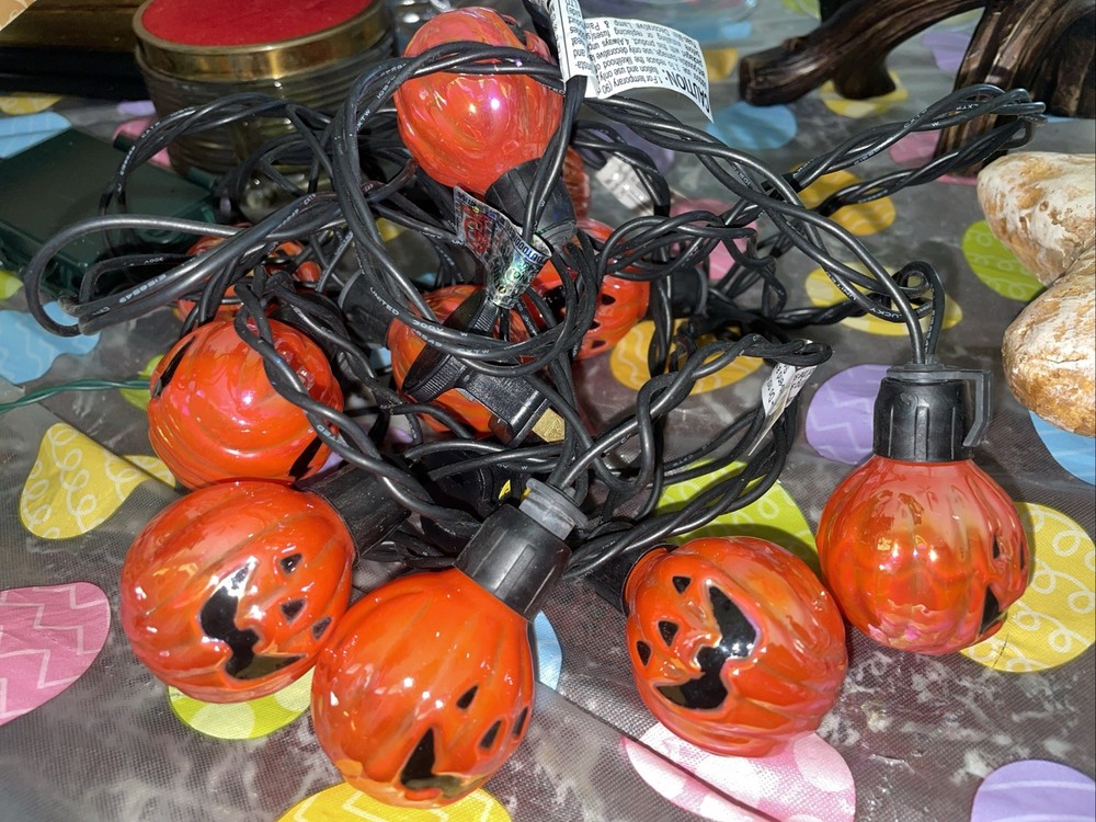 Glass Pumpkin 10String Lights Halloween Home Decoration Party Indoor Light