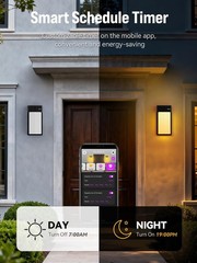 Outdoor Wall Lights 2 Pack, Smart LED RGBICWW Porch Lights Outdoor, Modern 15…