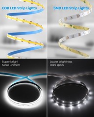 USB Led Light Strip COB Led Strip Lights 5V Daylight Cold White 6000K 3.28FT …