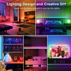 TJOY LED Lights for Bedroom 100ft, RGB Color Multi-colored