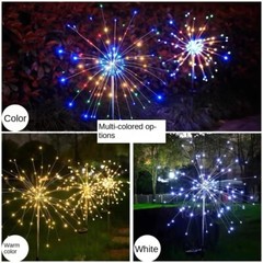 LED Solar Fairy Firework Lights Outdoor Garden Decor Waterproof Path Lawn Lamp