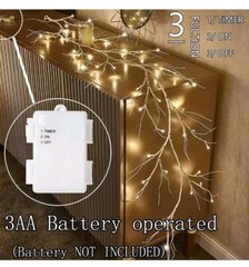 Fudios Lighted Birch Garland with Timer 48 LED Fairy Lights 6ft Battery Operated