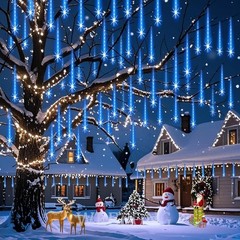 Meteor Shower Lights Outdoor Christmas Lights UL Certified Falling Rain Drop Sno