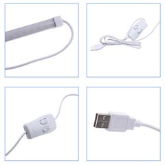 LED Light Bar USB Under Cabinet Desk Lamp Warm & Daylight White
