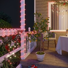 Red LED Rope Lights with Remote, Cuttable Connectable Flexible Tube Lights 8Mode