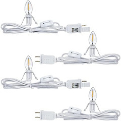 Accessory Cord with a LED Light Bulb Lamp Kit, 6Ft Christmas Village Lights Cord